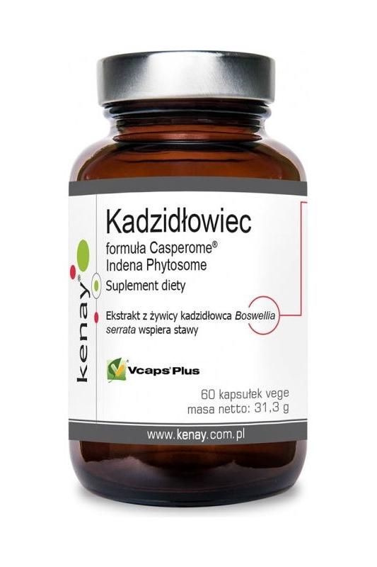 Kenay Boswellis Casperome Indena Phytosome supplement bottle, 60 vegan capsules for joint support.