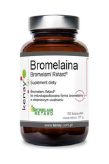 Kenay Bromelain supplement, 60 capsules bottle, supports muscle recovery and reduces swelling.