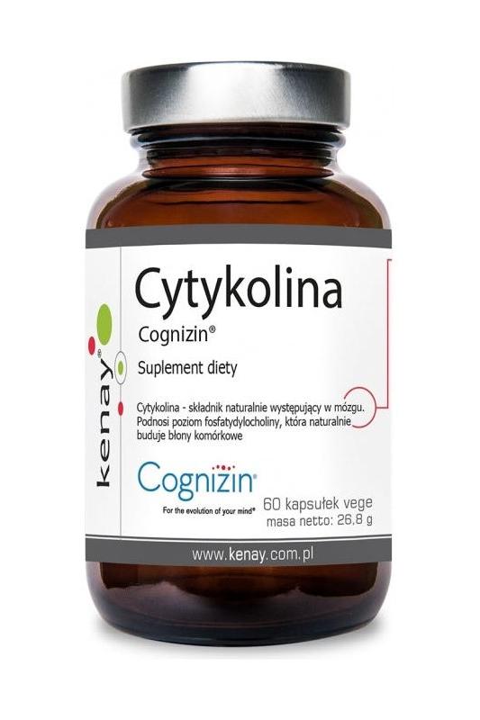 Kenay Citicoline Cognizin supplement bottle containing 60 vegetarian capsules for brain health.