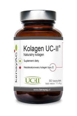 Kenay UC-II Collagen supplement bottle with 60 capsules for joint support and flexibility.