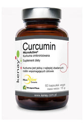 Kenay Curcumin MicroActive dietary supplement bottle with antioxidant and anti-inflammatory benefits.