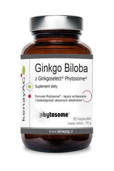 Kenay Ginkgo Biloba with Ginkgoselect Phytosome, 60 capsules, dietary supplement for cognitive support.