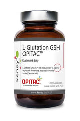 Kenay L-Glutation GSH OPITAC dietary supplement, 60 capsules for antioxidant support and detoxification.