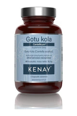Kenay Gotu Kola Centellicum supplement bottle, 60 capsules for heart and digestive health support.