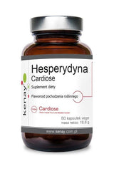 Kenay Hesperidin Cardiose supplement bottle for heart health, containing 60 caps with plant-based flavonoids.