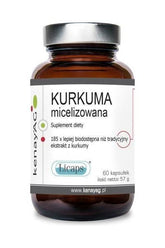 Kenay - Micelle Curcumin Licaps dietary supplement bottle, 60 capsules for liver support and high bioavailability.