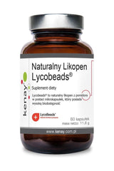 Kenay Natural Lycopene Lycobeads® dietary supplement, 60 capsules for health benefits including skin and heart support.