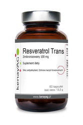 Kenay - Resveratrol Trans supplement bottle, 100 mg, 60 capsules, natural antioxidant for heart health.
