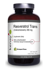 Kenay Resveratrol Trans supplement bottle, a natural antioxidant supporting heart health and healthy aging.