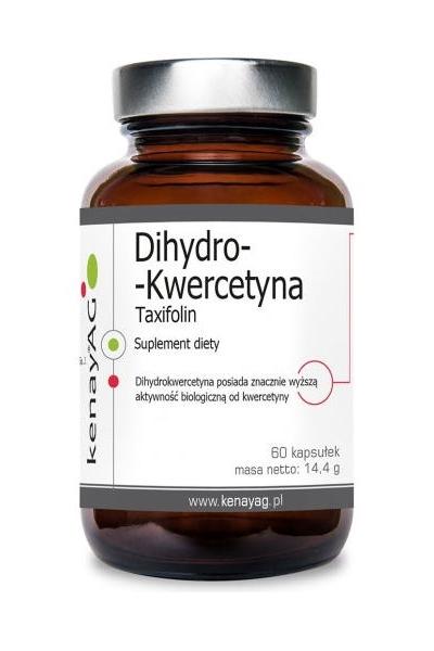 Kenay Taxifolin Dihydroquercetin dietary supplement in a brown bottle, 60 capsules, 14.4 g.