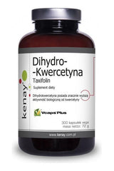 Kenay Dihydro-Kwercetyna Taxifolin dietary supplement bottle containing 300 vegetarian capsules.