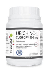 Kenay Ubiquinol CoQH-CF 100 mg dietary supplement bottle with antioxidant and heart health benefits.