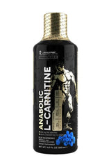 Kevin Levrone Anabolic L-Carnitine liquid supplement bottle with blueberry flavor for fat burning and energy.