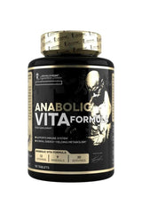 Kevin Levrone Anabolic Vita Formula supplement bottle with 90 tablets for immune support and energy production.