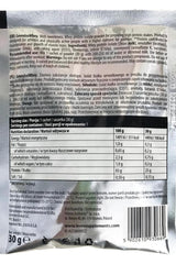 Back of Levro Iso Whey protein supplement package with nutritional information.