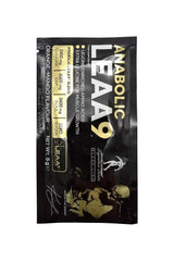 Kevin Levrone Anabolic LEAA 9 sample pack, enriched EAA amino acids for muscle growth, orange-mango flavor.