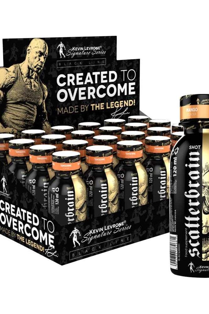 Kevin Levrone Scatterbrain Shot Box featuring pre-workout drink shots for optimal performance.