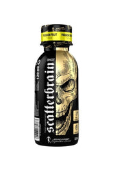 Kevin Levrone Scatterbrain Shot in Passion Fruit flavor, 120 ml energy supplement for pre-workout boost.