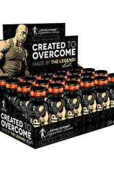 Kevin Levrone Shaaboom Pump Shot Box display featuring 24 bottles, designed for muscle pump and performance enhancement.