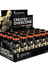 Kevin Levrone Shaaboom Pump Shot Box display featuring 24 bottles, designed for muscle pump and performance enhancement.