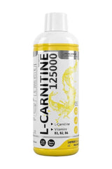 Kevin Levrone Wellness Series L-Carnitine 125000 liquid supplement bottle, lemon flavor, 1000 mg L-carnitine per dose.