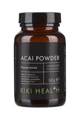 Kiki Health Acai Powder 50g, freeze-dried, 100% raw ingredients, rich in antioxidants and vitamins.
