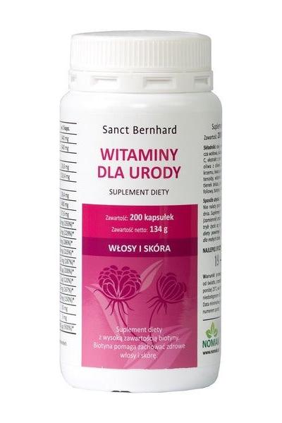 Kräuterhaus Sanct Bernhard Beauty Capsules for hair and skin, 200 capsules dietary supplement.