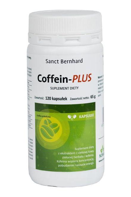 Kräuterhaus Sanct Bernhard Coffein-Plus capsules bottle, 120 caps, energy boost and metabolism support