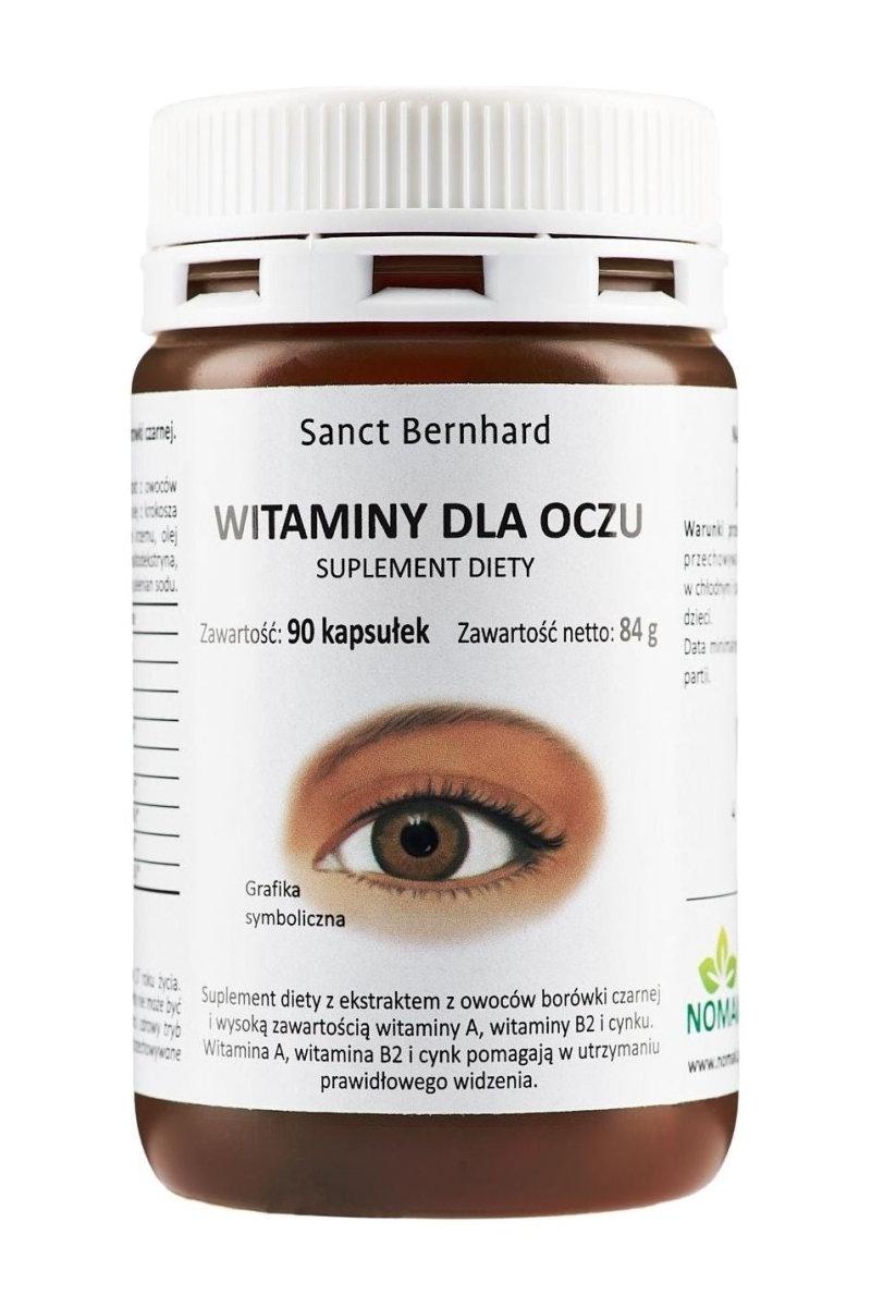 Kräuterhaus Sanct Bernhard Eye Fit Capsules bottle with 90 caps, promoting eye health with vitamins and antioxidants.