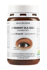 Kräuterhaus Sanct Bernhard Eye Fit Capsules bottle with 90 caps, promoting eye health with vitamins and antioxidants.