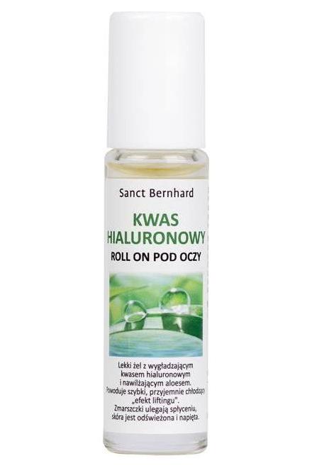 Kräuterhaus Sanct Bernhard Hyaluronic Acid Under Eyes Roll-On 10 ml for cooling and refreshing eye treatment.