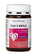 Kräuterhaus Sanct Bernhard Krill Oil supplement with 90 capsules promoting heart health and brain function