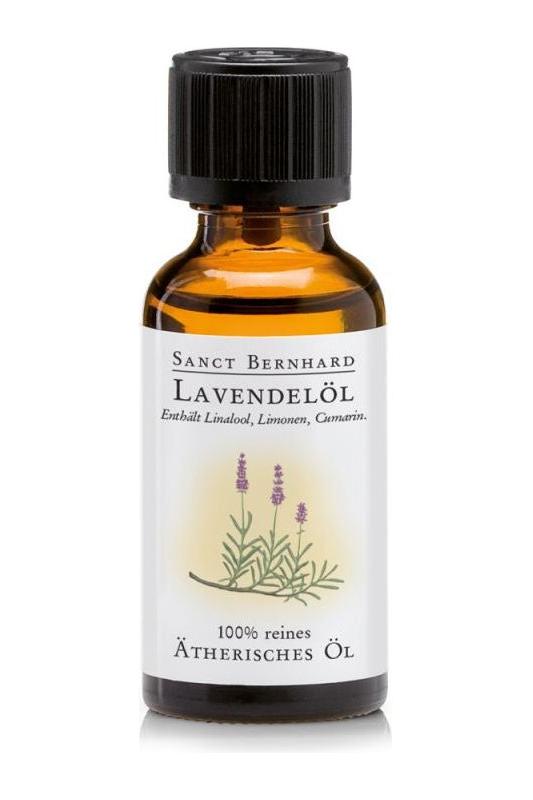 Kräuterhaus Sanct Bernhard Lavender Oil 30 ml bottle, features natural lavender aroma and therapeutic benefits.