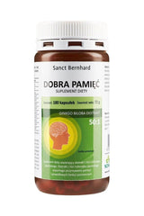 Kräuterhaus Sanct Bernhard Memory supplement with Ginkgo Biloba and B-vitamins, 180 capsules for improved concentration.