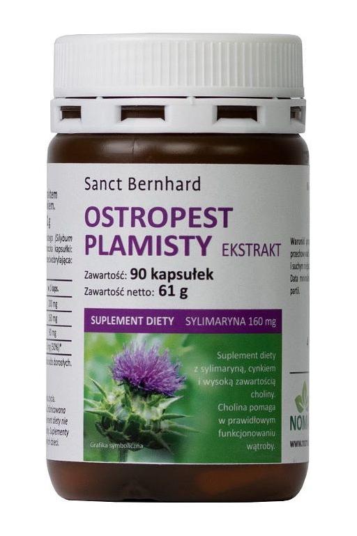 Kräuterhaus Sanct Bernhard Milk Thistle extract supplement with 90 capsules for liver health support.