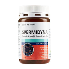 Kräuterhaus Sanct Bernhard Spermidine capsules bottle with 60 capsules for DNA synthesis support.