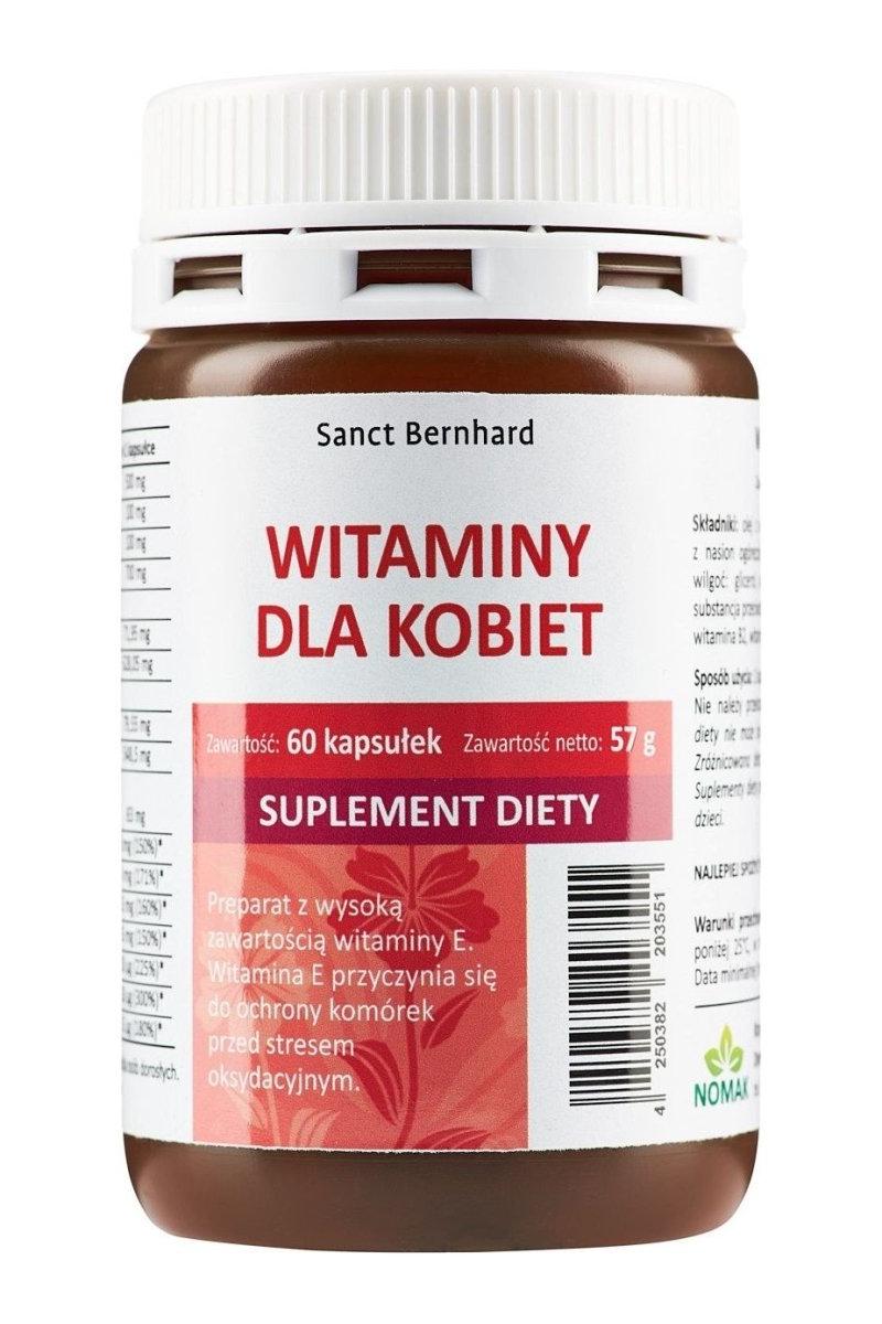 Kräuterhaus Sanct Bernhard Women Vitamin Capsules bottle with 60 caps for women's health and well-being.