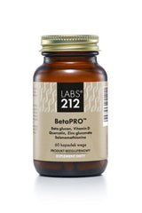 Labs212 BetaPRO supplement bottle containing 60 capsules with beta-glucan, vitamins, and antioxidants.
