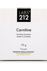 Labs212 Carnitine supplement packaging, featuring 70g of L-carnitine, supports fat burning and physical performance.