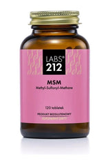 Labs212 MSM supplement bottle with 120 tablets for joint health and inflammation support.