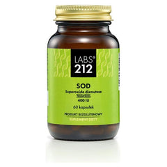 Labs212 Superoxide Dismutase Tetrasod supplement bottle, 400 IU, 60 capsules, gluten-free antioxidant.
