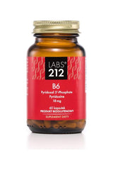 Labs212 Vitamin B6 Pyridoxal 5'-Phosphate supplement bottle with 60 capsules for nerve support and homocysteine regulation.