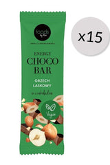 Levann Energy Choco Bar pack of 15, vegan, healthy chocolate alternative with hazelnuts.