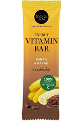 Levann Energy Vitamin Bar, Banana & Cocoa flavor, rich in Vitamin C, 100% daily value, healthy snack.