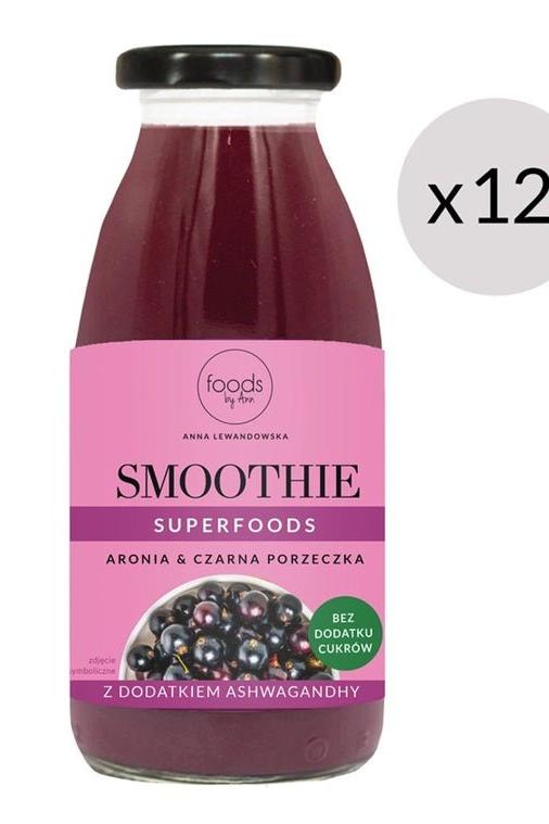 Levann smoothie pack of 12 bottles, natural ingredients with ashwagandha, no added sugars, rich in vitamins.