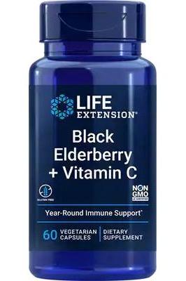 Life Extension - Black Elderberry + Vitamin C - 60 vcaps - Nutri.se
