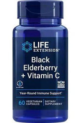 Svart Fläderbär + Vitamin C – 60 kapslar framsida