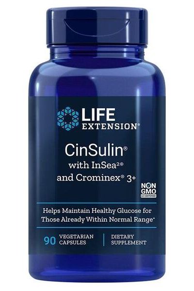 Life Extension - CinSulin with InSea2 & Crominex 3+ - 90 vcaps - Nutri.se