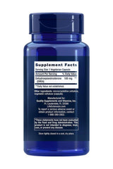Life Extension DHEA 100 mg supplement facts on blue container, 60 vegetarian capsules.