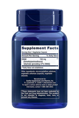 Life Extension DMAE Bitartrate supplement facts label on blue bottle